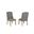 Gigi Fabric Wingback Dining Chair Set of 2 in Gray