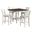Gill 5 Piece Counter Set with Table and Wood Back Chairs In Medium Brown and White