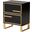 Giolla Wood and Metal 2 Drawer End Table In Gold and Black