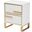 Giolla Wood and Metal 2 Drawer End Table In White and Gold