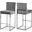 Giselle Velvet Stool In Grey/Chrome