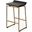 Givens 24.25 Inch Seat Height Brown Wood Seat Gold Metal Frame Stool