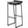 Givens 30.25 Inch Seat Height Black Wood Seat Black Metal Base Stool