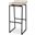 Givens Natural Wood With Black Metal Frame Bar Stool