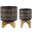 Glazed Planter With Stand Set of 2 In Black