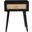 Glenda Solid Wood One-Drawer Nightstand In Black and Natural