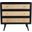 Glenda Solid Wood Three-Drawer Chest with Natural Cane In Black