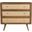 Glenda Solid Wood Three-Drawer Chest with Natural Cane In Walnut