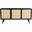 Glenda Three-Door Solid Wood with Natural Cane Sideboard In Black