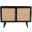 Glenda Two-Door Solid Wood with Natural Cane Sideboard In Black