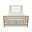 Gloaming Queen Complete Bed with Metal Profile and Platform In Milky Gold