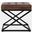 Global Archive Genuine Leather Ottoman Stool In Dark Sienna