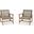 Gorgeous Outdoor Club Chairs with Acacia Wood and Iron Construction In Natural and Grey - Set of 2