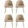 Gracie Dining Chair Set of 4 In Tan and Gold
