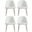 Gracie Dining Chair Set of 4 In White and Gold