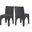 Gramercy Linen Textured Fabric Dining Chair Set of 2 In Black