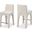 Gramercy Textured Fabric Stool In Beige Linen