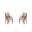 Grand Faux Leather Dining Armchair Set of 2 In Tan with Beech Wood Frame