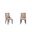 Grand Faux Leather Dining Chair Set of 2 In Tan with Beech Wood Frame