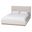 Granger Velvet Upholstered Queen Platform Bed with Channel Tufted Headboard In White
