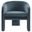 Greer Performance Velvet Upholstered Accent Armchair In Cadet Blue