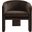 Greer Performance Velvet Upholstered Accent Armchair In Chocolate Brown