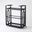 Grid Block Bar Cart with Shiny Brass Wheels In Black and Blue