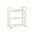 Grid Block Bar Cart with Shiny Brass Wheels In White and Blue