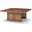 Grier 42 Inch Square Medium Brown Solid Wood With Cane Coffee Table