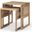 Grier Light Brown Solid Wood With Cane Nesting Accent Tables Set of 2
