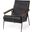 Grosjean Black Leather Wrap Metal Frame Accent Chair