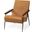 Grosjean Brown Leather Wrap Metal Frame Accent Chair