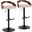 Grotto Adjustable Barstool Set of 2 In Black/Cream