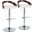 Grotto Adjustable Barstool Set of 2 In Cherry/Chrome