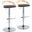 Grotto Adjustable Barstool Set of 2 In Black/Chrome