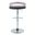 Grotto Faux Leather Adjustable Barstool with Round T Footrest In Chrome and Light Grey