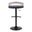 Grotto Faux Leather Adjustable Barstool with Round T Footrest In Light Grey and Black