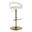 Grotto Upholstered Adjustable Barstool In Gold and White