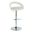 Grotto Upholstered Adjustable Barstool In White and Chrome