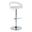 Grotto Upholstered Adjustable Barstool In White and Chrome