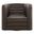 GT Channel Tufted Barrel Accent Swivel Chair In Dark Brown