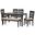 Gustavo Fabric and Wood 6-Piece Dining Set In Sand and Dark Brown