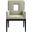 Gwendolyn Linen Textured Fabric Dining Arm Chair In Green and Natural