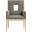 Gwendolyn Linen Textured Fabric Dining Arm Chair In Grey and Natural