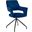 Hadley Dining Room Accent Chair In Blue Velvet with Black Finish