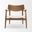 Haggen Oak Wood with Fabric Accent Chair In Brown