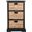 Halle Distressed Black 3 Wicker Basket Storage Side Table