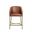 Hampton 26 Inch Counter Stool with Faux Leather and Steel Frame In Gold and Tobacco Brown