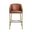 Hampton 31 Inch Barstool with Faux Leather and Steel Frame In Gold and Tobacco Brown