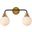 Hanson 2 Lights Bath Sconce In Black With Brass With Frosted Shade